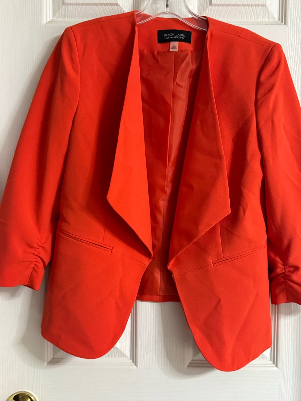 Evan Picone Bright Red Open-Front Blazer